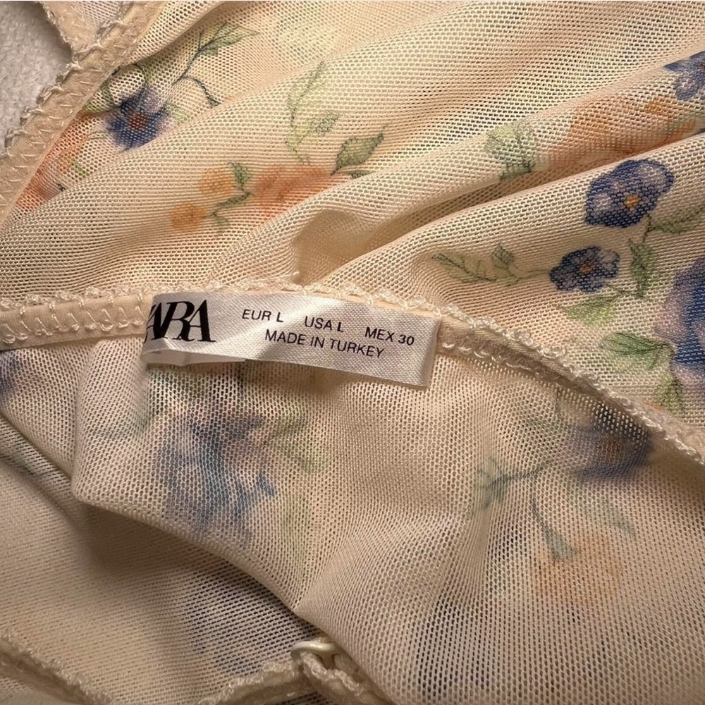 Floral Sheer Camisole Top with Adjustable Straps - Picture 2 of 5